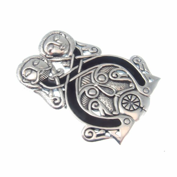 Solid 925 Sterling Silver Viking Borre Courtship Slide Pendant by Courtney Davis - Picture 6 of 9